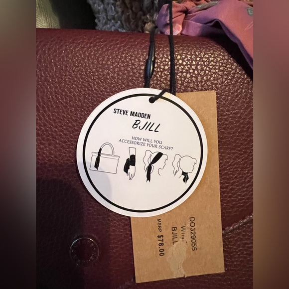 NEW WITH TAG | Steve Madden Bjill Top Handle Maroon Purse - Picture 6 of 10